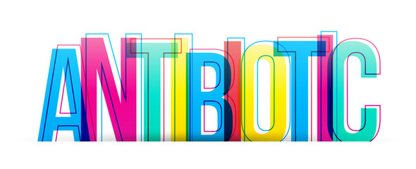 Antibiotic word vector isolated on a white background