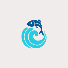 illustration of fish in the sea icon
