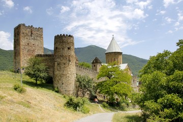ananuri fortress, georgia, Aragvi River, castle, church, architecture, medieval, feudal, tower,...