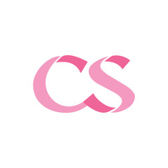 letters cs simple geometric logo vector