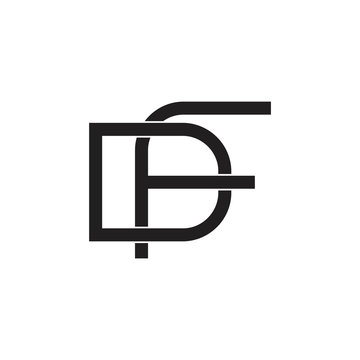 letters df simple linked lines logo vector