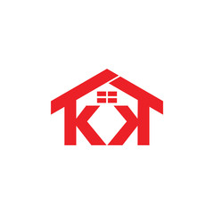 letters kk house windows design logo vector
