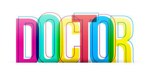 Doctor word vector isolated on a white background