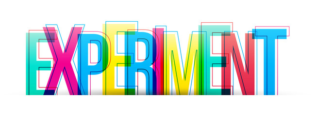 Experiment word vector isolated on a white background