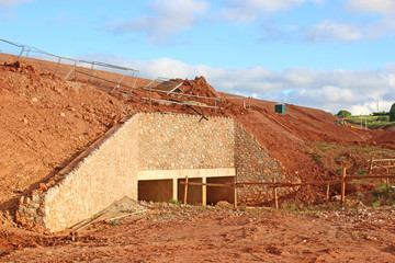 culvert on a road construction site