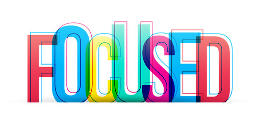 Focused word vector isolated on a white background