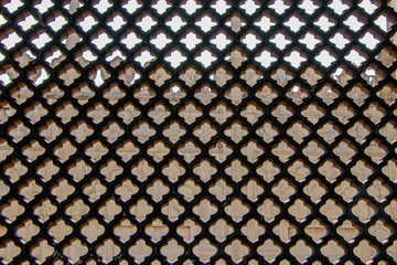 Ancient red fort Delhi India window pattern