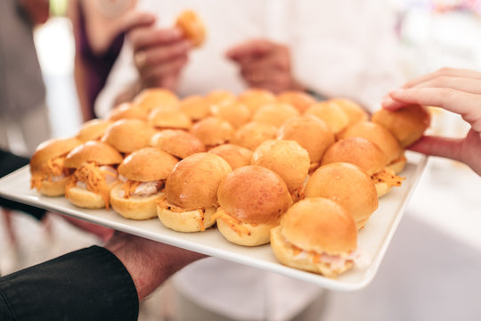 Mini burgers for reception, gourmet and tasty