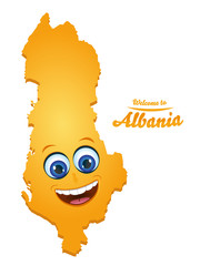 Welcome to Albania smiley map illustration