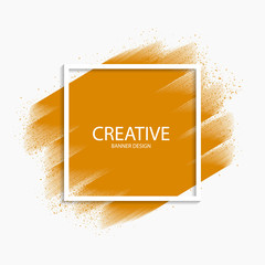 Abstract orange paint stroke modern banner, vector