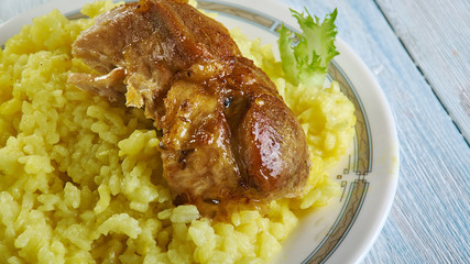 Saffron Risotto with Crispy Pork