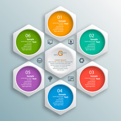 Abstract 3D Paper Infographics. Business template .Vector illustration