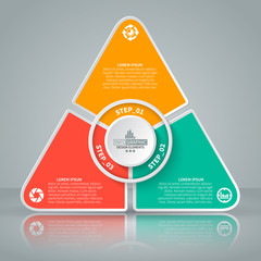 Abstract 3D Paper Infographics. Business template .Vector illustration