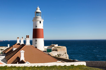 Trinity Lighthouse Europa Point at Strait of Gibraltar