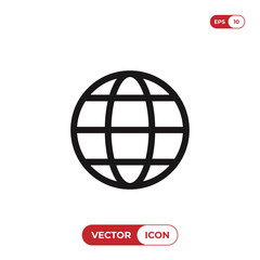 Web globe vector icon