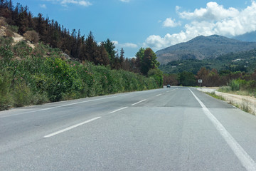 Main highway in Crete pedgus across the island