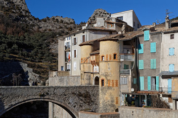 The medieval village of Entrevaux in south of France