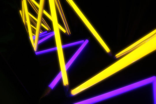 Bright neon lamps on dark background © Pixel-Shot