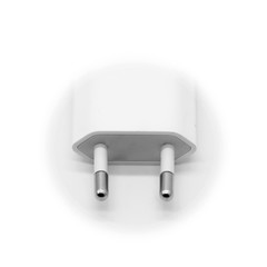 white plug on white background
