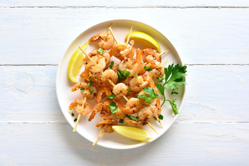 Grilled shrimp skewers
