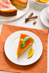 Slice of pumpkin pie