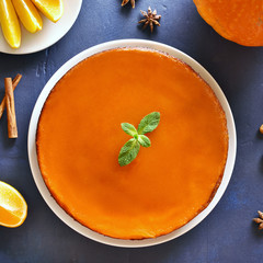 Pumpkin pie, top view