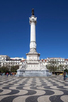 Monument Dom Pedro IV, Rossio Square, Lisbon, Portugal, Europe