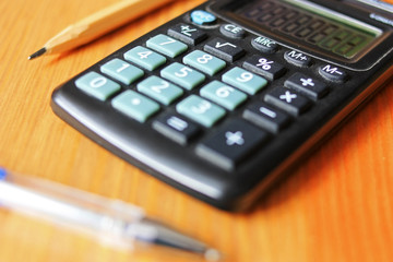 Calculator on the table