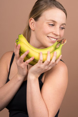 cute girl with a banana