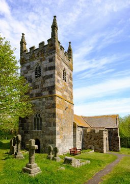 St Wynwallow's Church in Landewednack, Lizard, Lizard Peninsula, Cornwall, England, United Kingdom, Europe