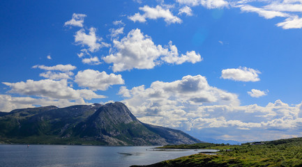 The mountain Andalshatten seen from the ferry