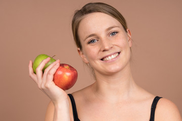 girl with an apple