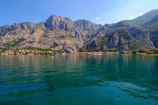 Dobrota and Kotor, Kotor bay, Derinski Vrh and Volujak mountains, Montenegro, Europe