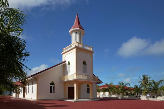 Maohi Protestant Church in Anau, Bora Bora Island, Society Islands, French Polynesia, Oceania