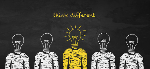 Chalkboard Bulb People - Think Different - 250260941