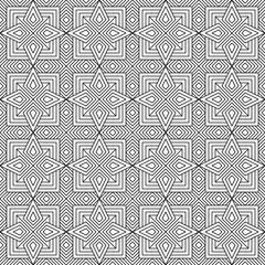Seamless Geometric Pattern Black and White Vector Illustration, Abstract texture graphic design background