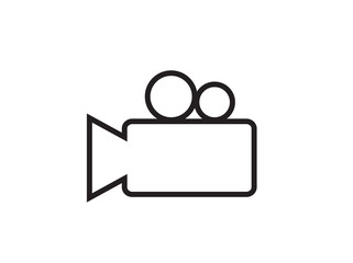 Video camera. Camcorder line art icon for apps and websites