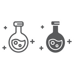 Potion line and glyph icon, magic and glass, flask sign, vector graphics, a linear pattern on a white background.