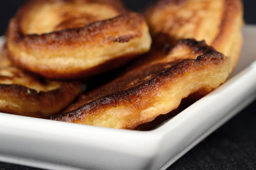 Freshly baked homemade pancakes. Shallow depth of field