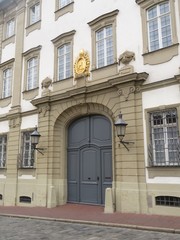 Monumental entrance to the building