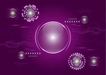 Abstract futuristic technology style. Elegant bright colored background for business technical presentations. Geometric technology with a gear shape for website and engineering design solutions