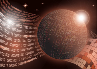 Modern abstract technology communication concept, circle of digital circuits and innovations, hi-tech future, visual concept of data array. Global network background design. Vector illustration