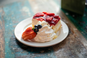 Sponge Cake with cream and Strawberry