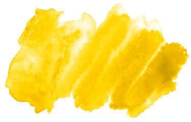 Naklejka premium Yellow watercolor abstract background, stain, splash paint, stain, divorce. Vintage paintings for design and decoration. With copy space for text.