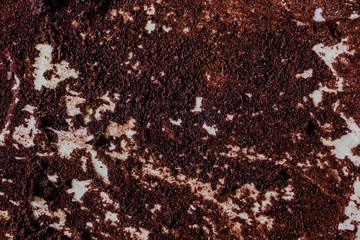 Chocolate brownie crumbs on baking paper