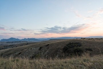 Sunset sky over the mountains