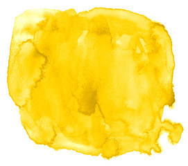 Yellow watercolor abstract background, stain, splash paint, stain, divorce. Vintage paintings for design and decoration. With copy space for text.