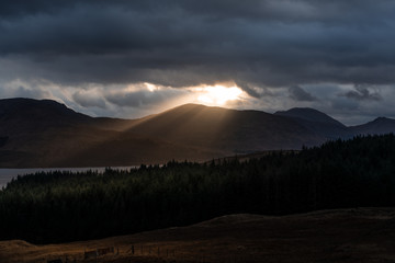 Sonnenstrahlen in den Highlands