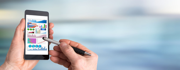 Financial analysis concept on a smartphone