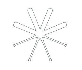 Baseball bat round icon vector 